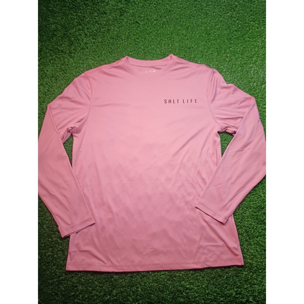 Salt Life Redfish Stars & Stripes Pink Performance LS Top